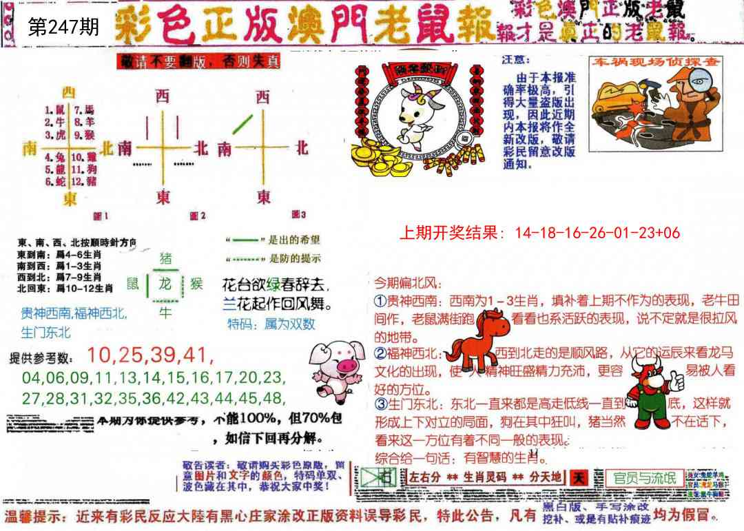 247期彩色正版澳门老鼠报[图]