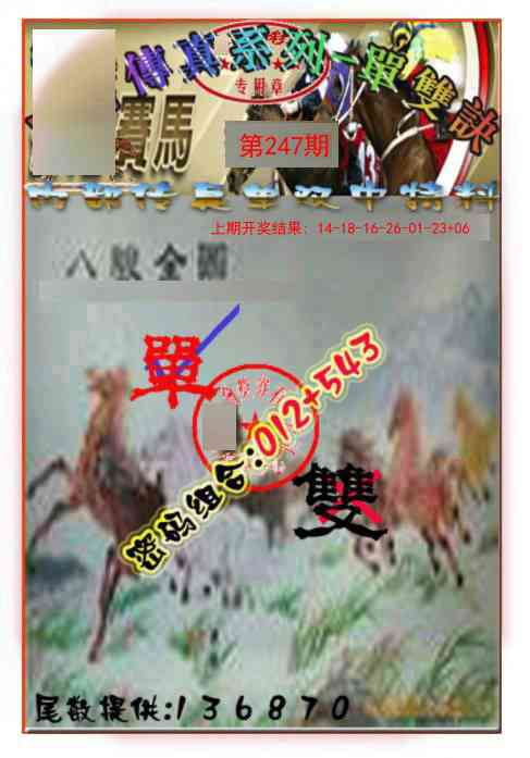 247期马会传真-单双诀[图]