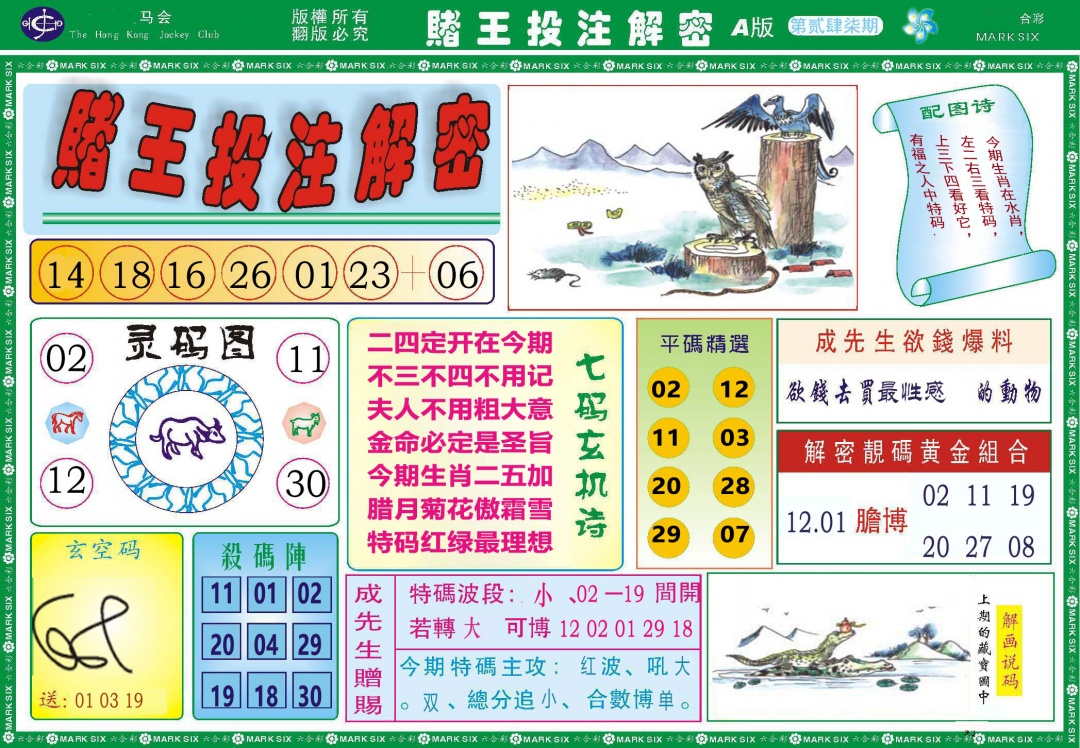 247期赌王投注解密[图]