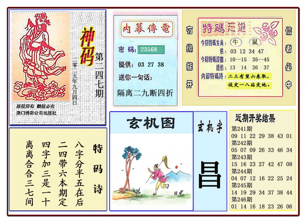 247期黄大仙神码[图]