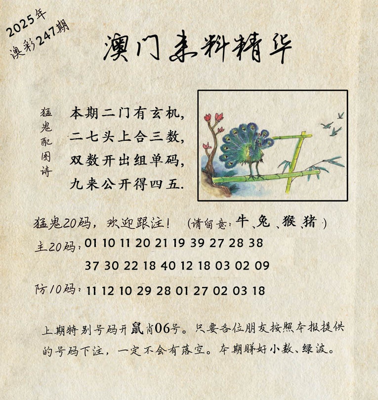 247期澳门来料精华[图]
