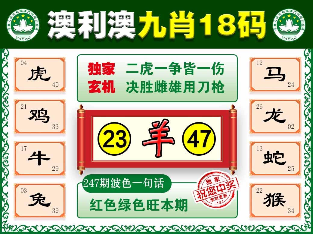 247期澳利澳九肖[图]