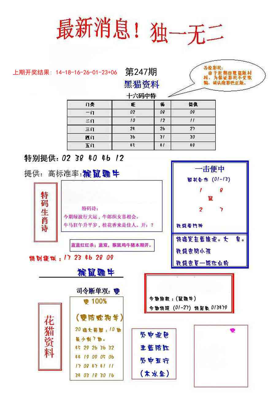 247期独一无二[图]