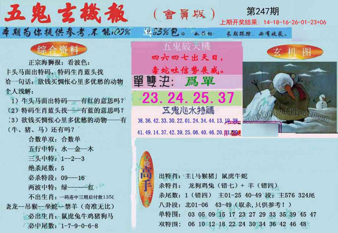 247期新五鬼玄机[图]