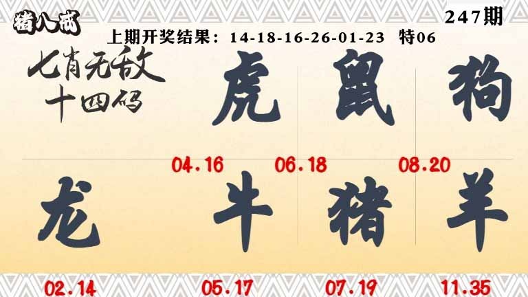 247期七肖无敌14码[图]