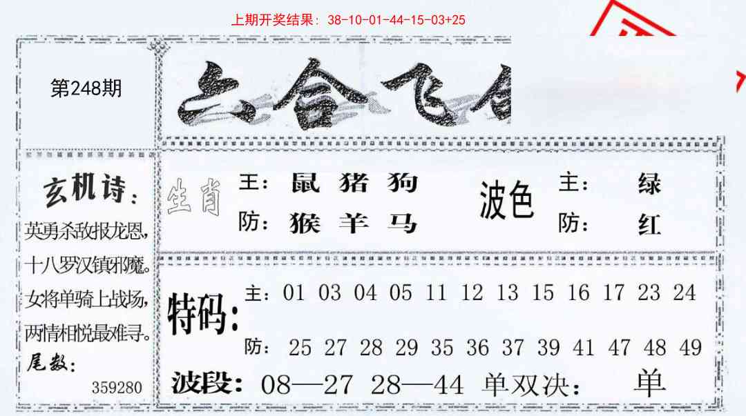 248期六合飞鸽[图]