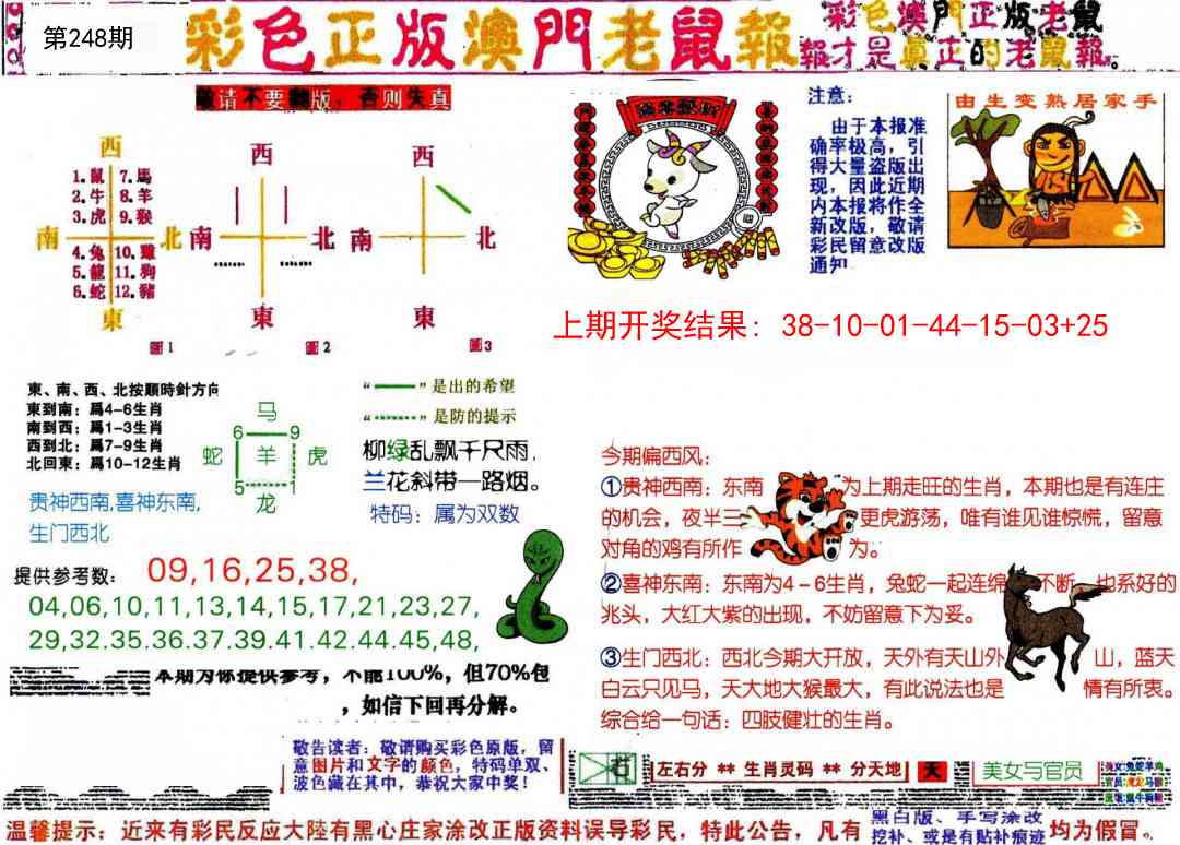 248期彩色正版澳门老鼠报[图]