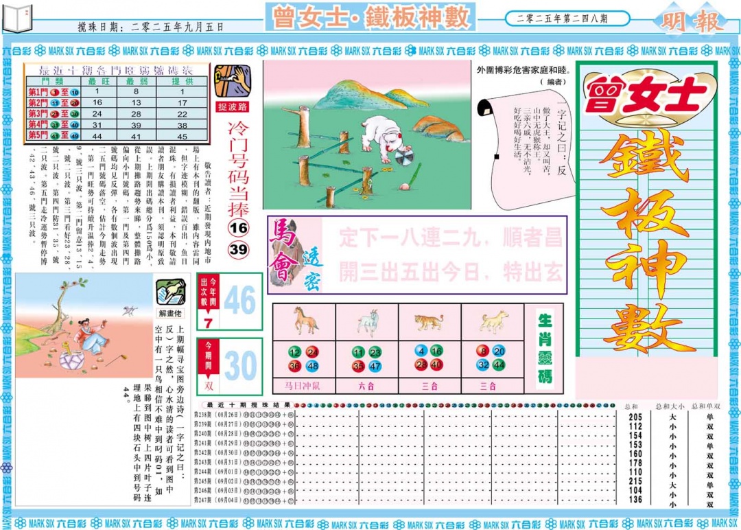 248期曾女士铁板神数A[图]