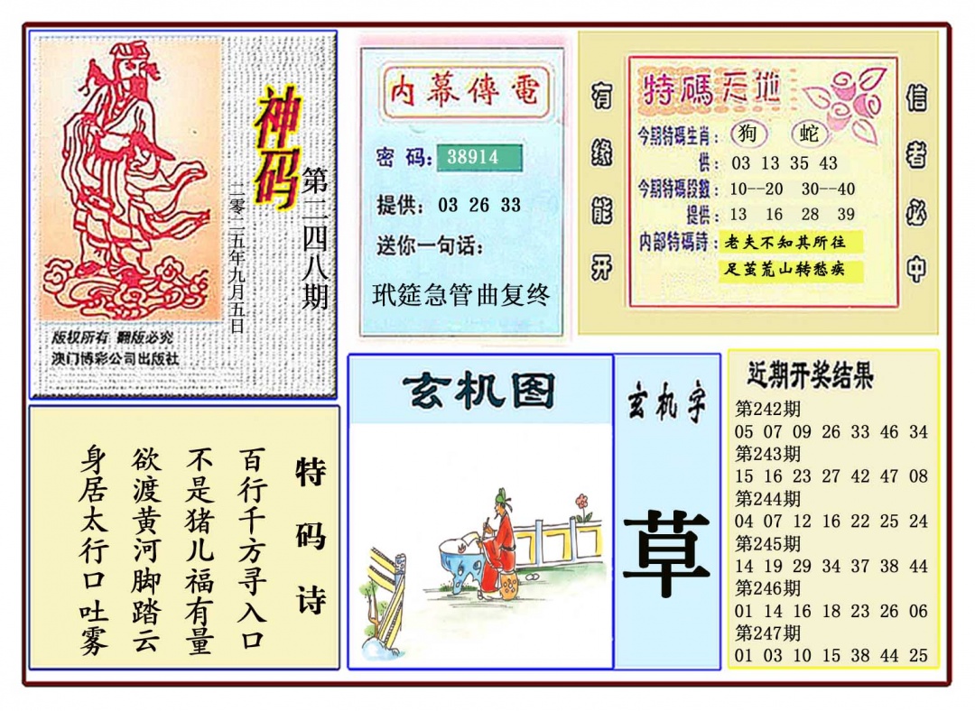 248期黄大仙神码[图]
