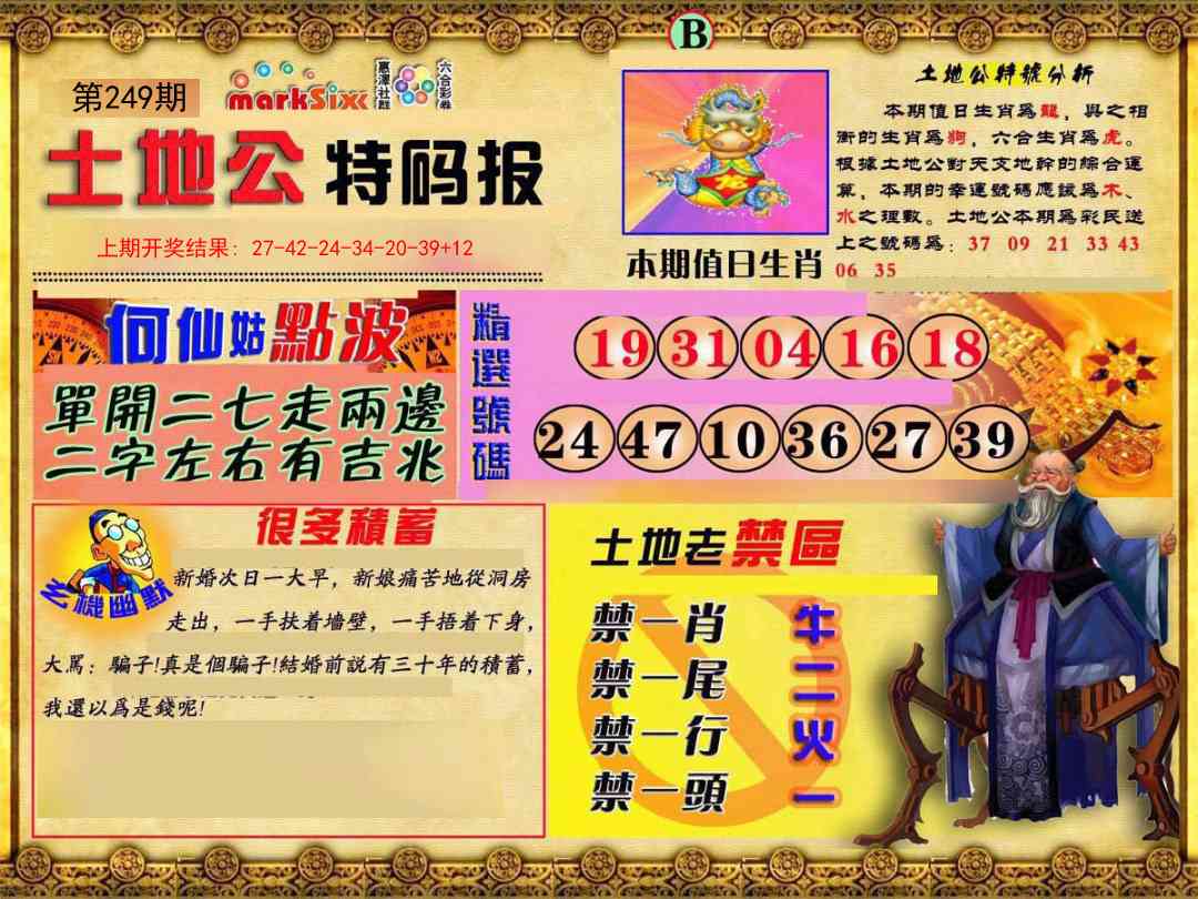 249期土地公特码报B[图]