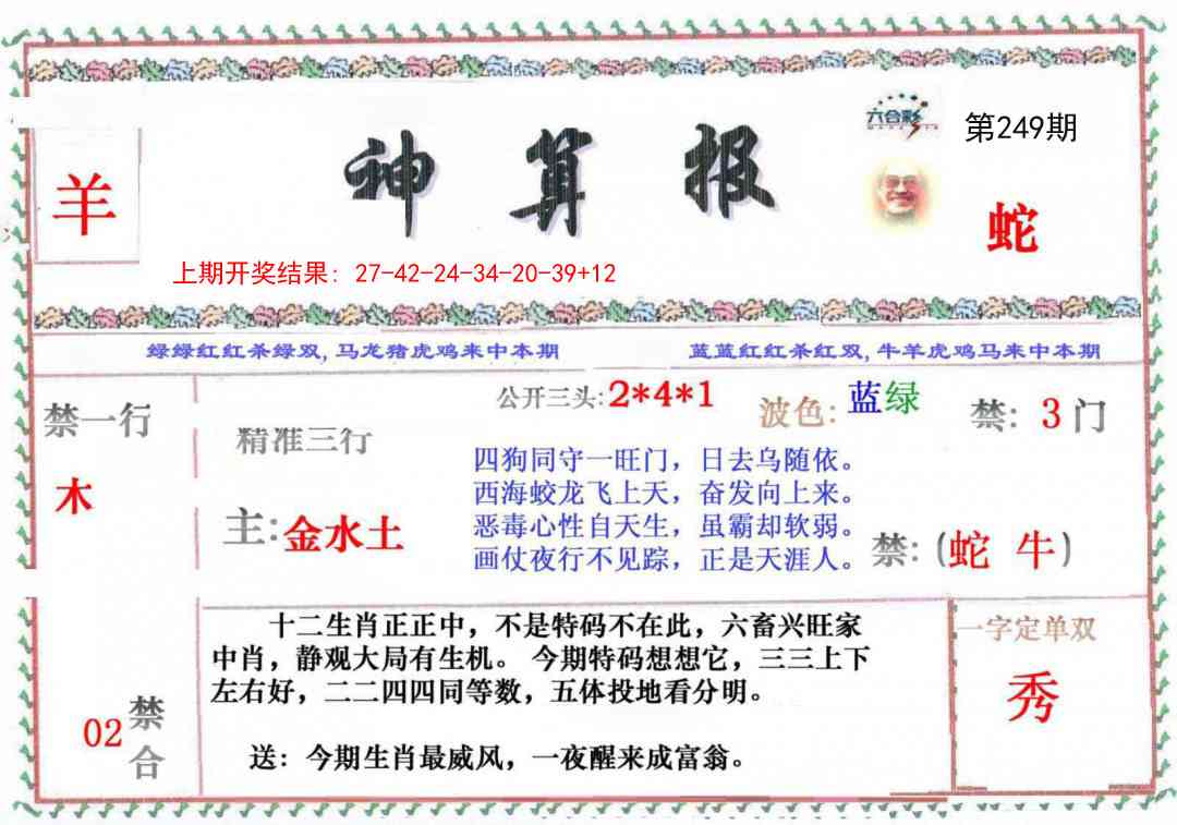 249期神算报[图]