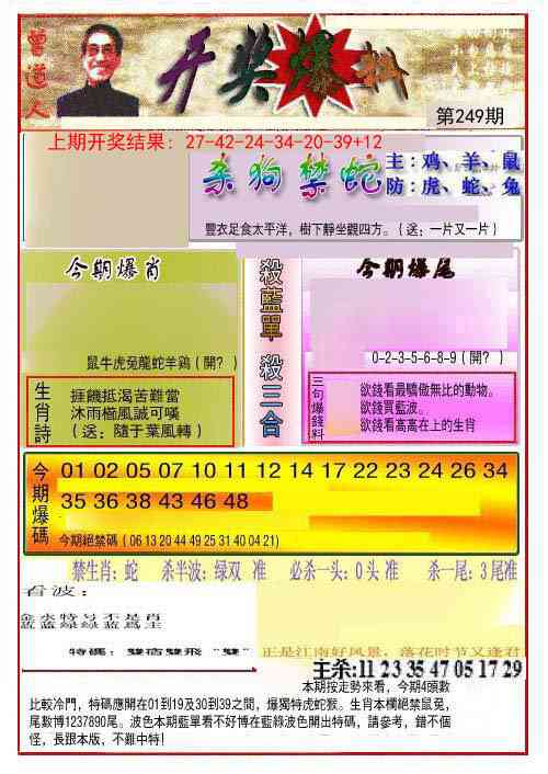 249期开奖爆料(新图推荐)[图]