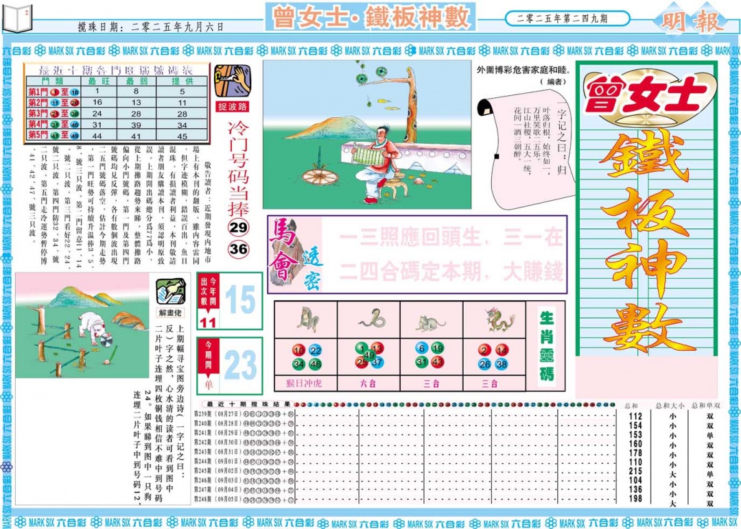 249期曾女士铁板神数A[图]