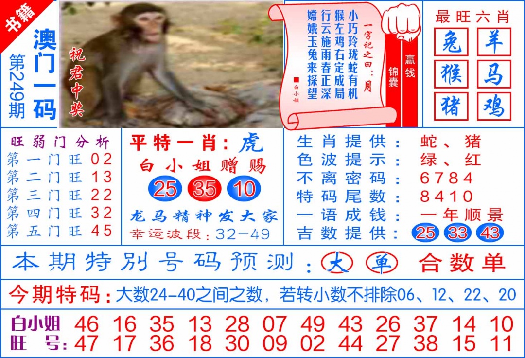249期澳门飞龙宝典[图]
