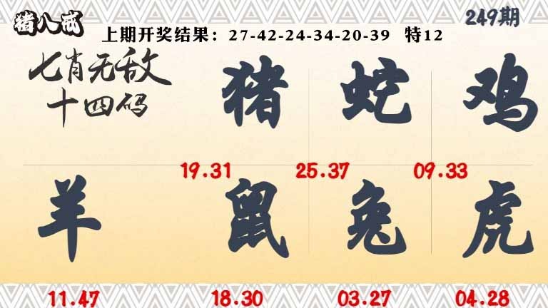 249期七肖无敌14码[图]