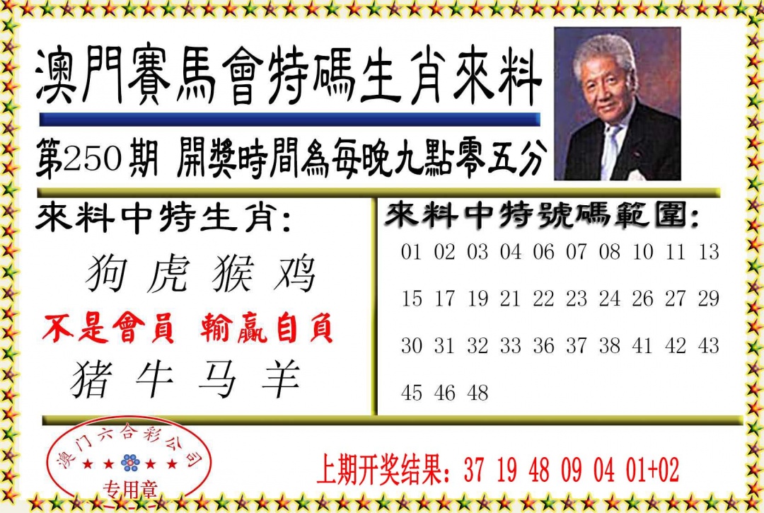 250期特码生肖来料[图]