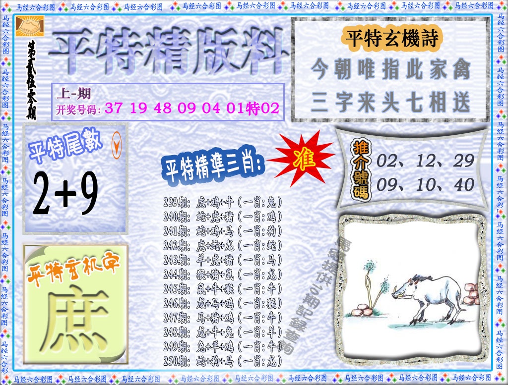 250期平特精版料[图]