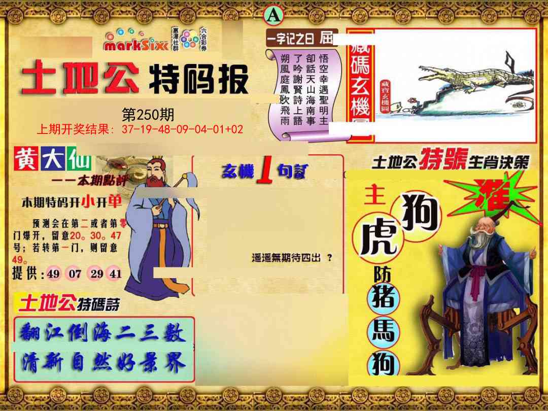 250期土地公特码报A[图]