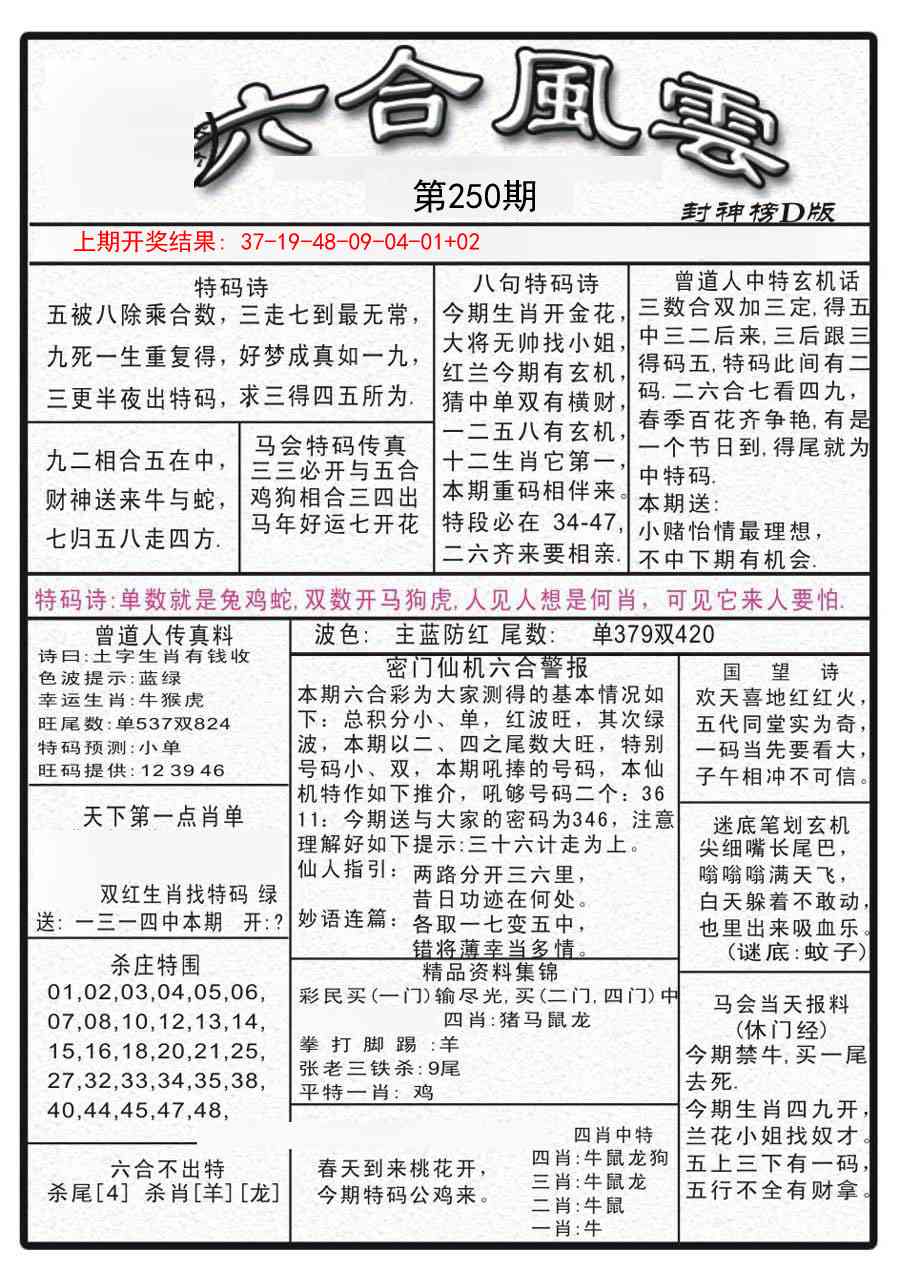 250期六合风云A[图]
