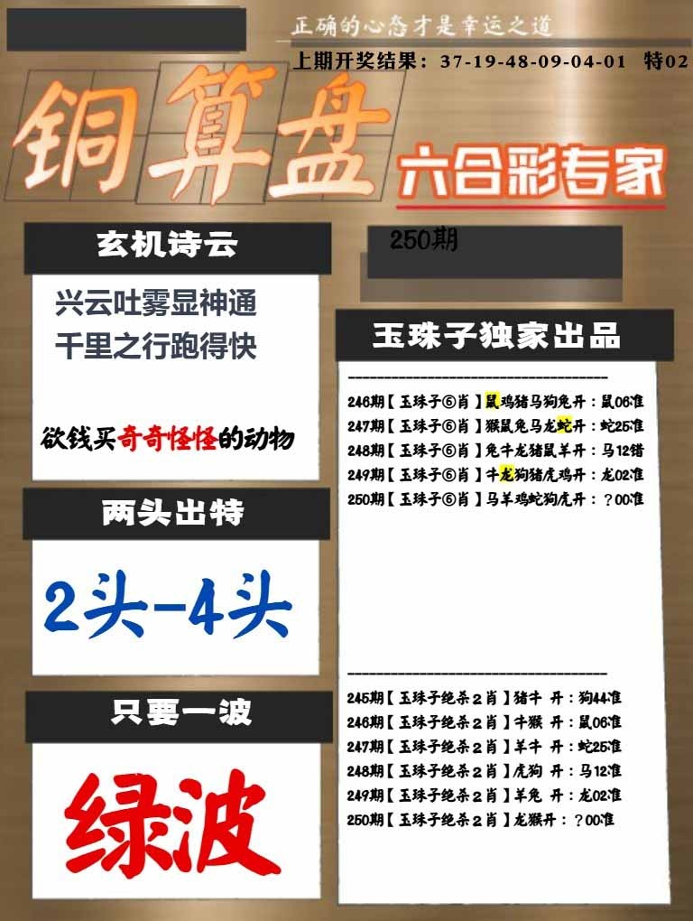 250期白小姐心水[图]