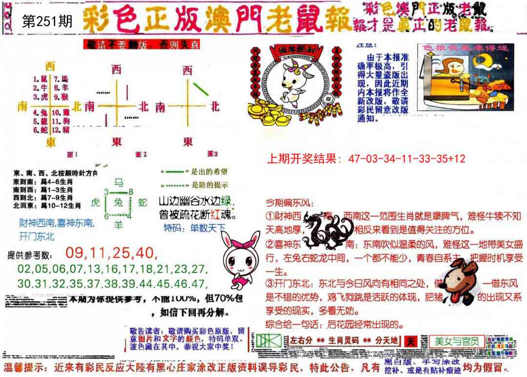 251期彩色正版澳门老鼠报[图]