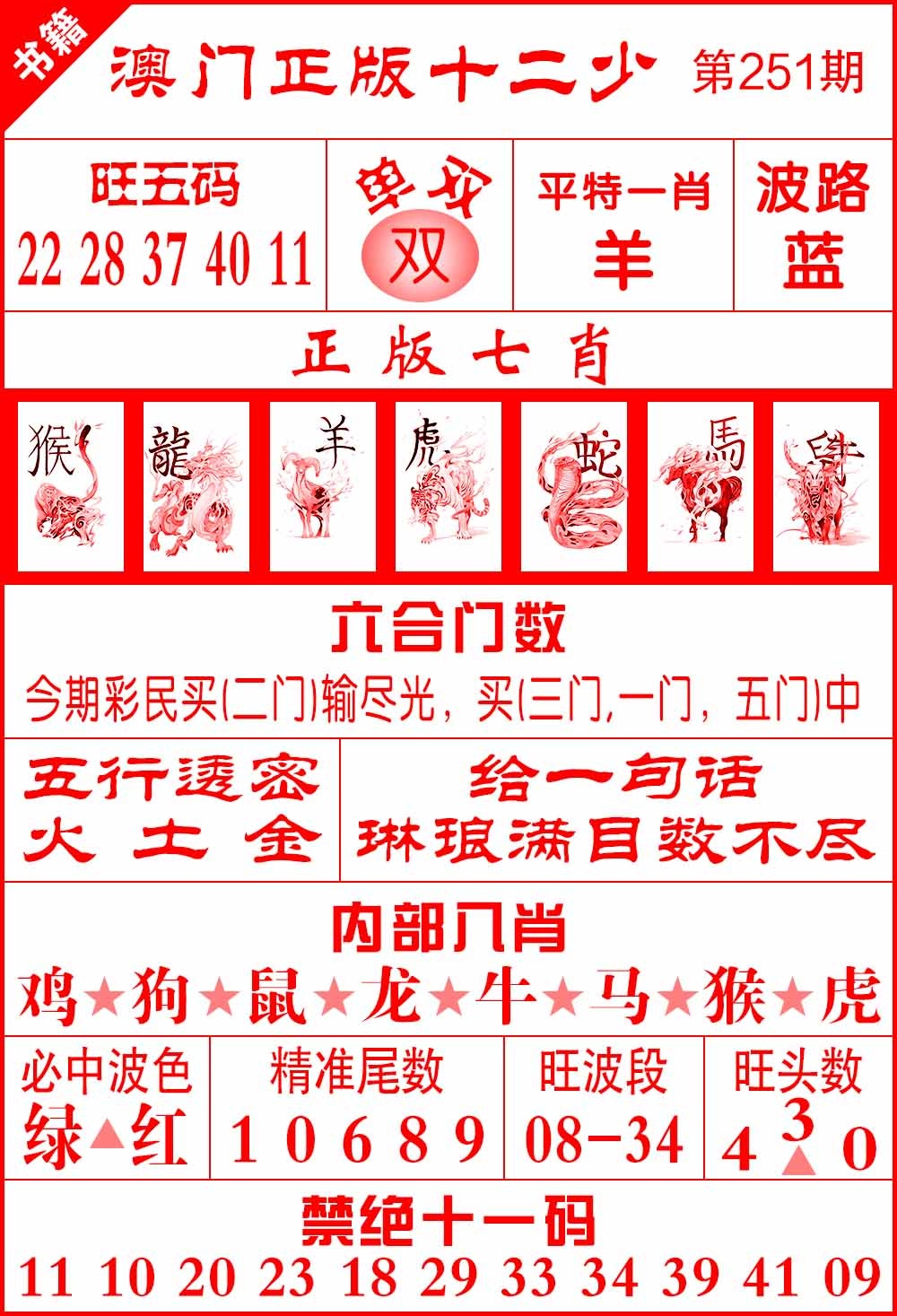 251期澳门十二少[图]