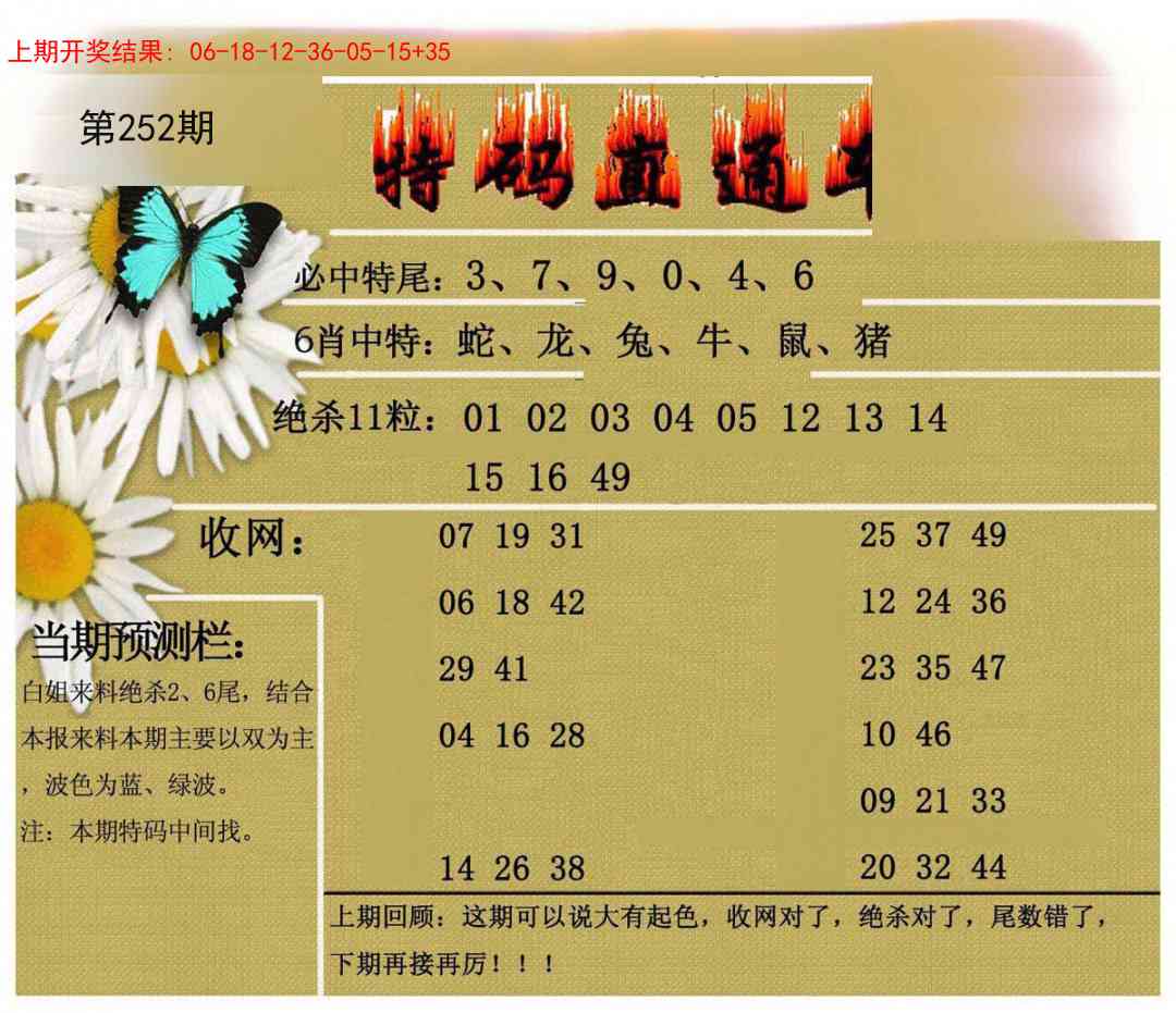 252期特码直通车[图]
