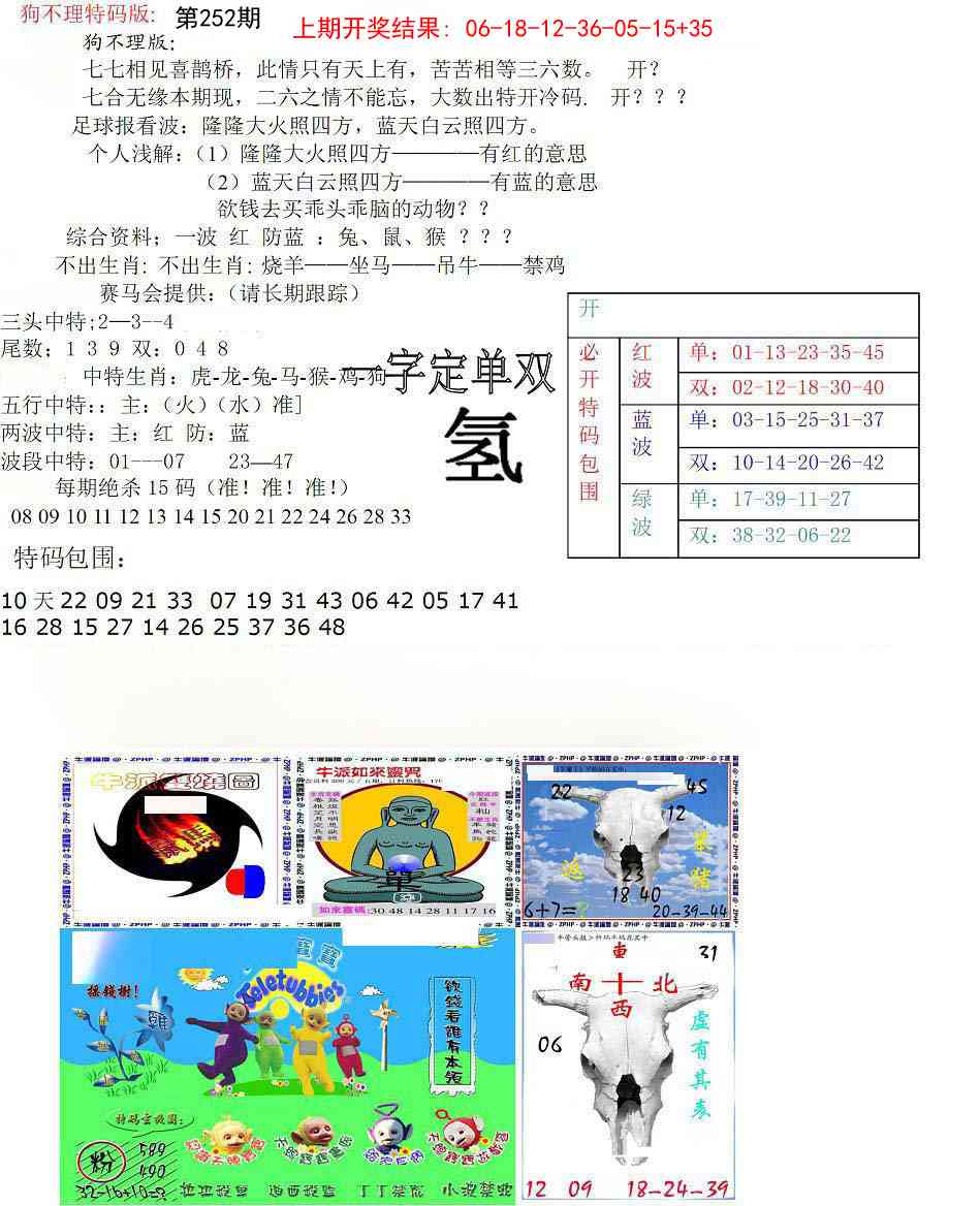 252期狗不理特码报[图]