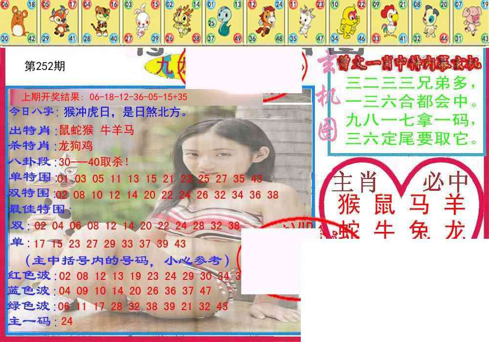 252期特码生肖图[图]