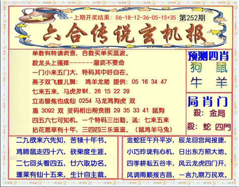 252期六合传说(玄机版)[图]