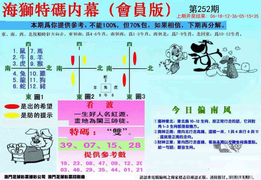 252期另版海狮特码内幕报[图]
