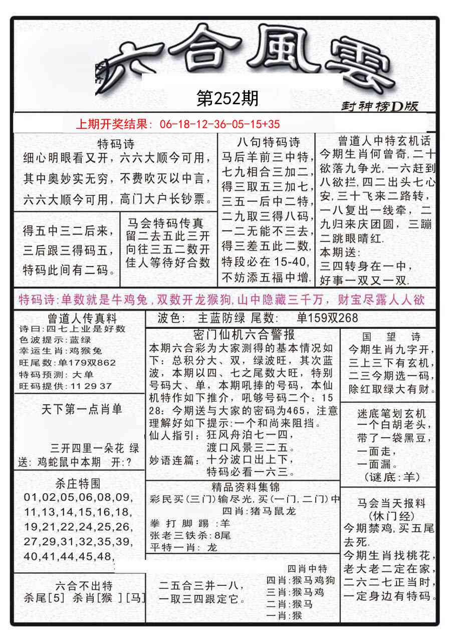 252期六合风云A[图]