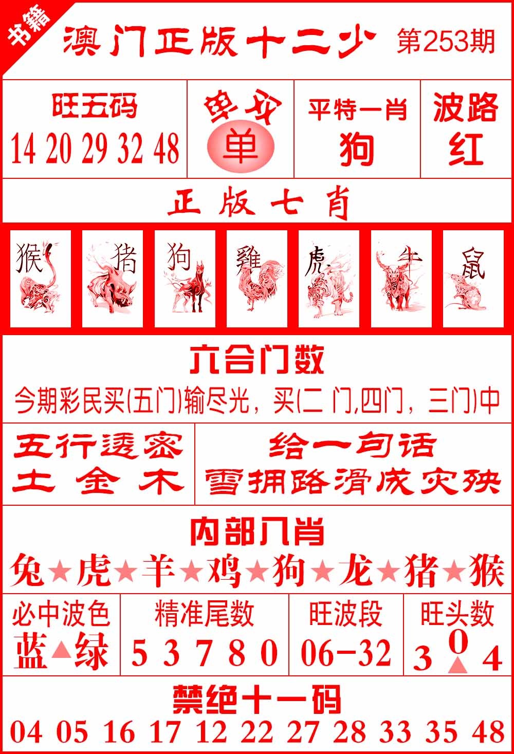 253期澳门十二少[图]