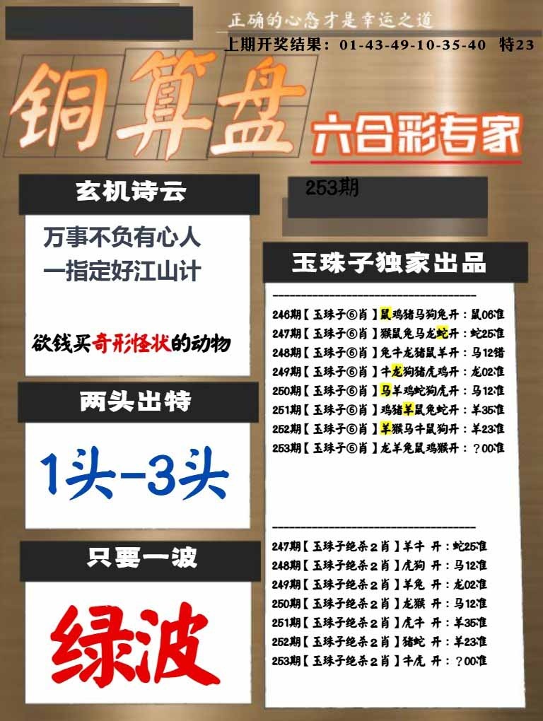 253期白小姐心水[图]