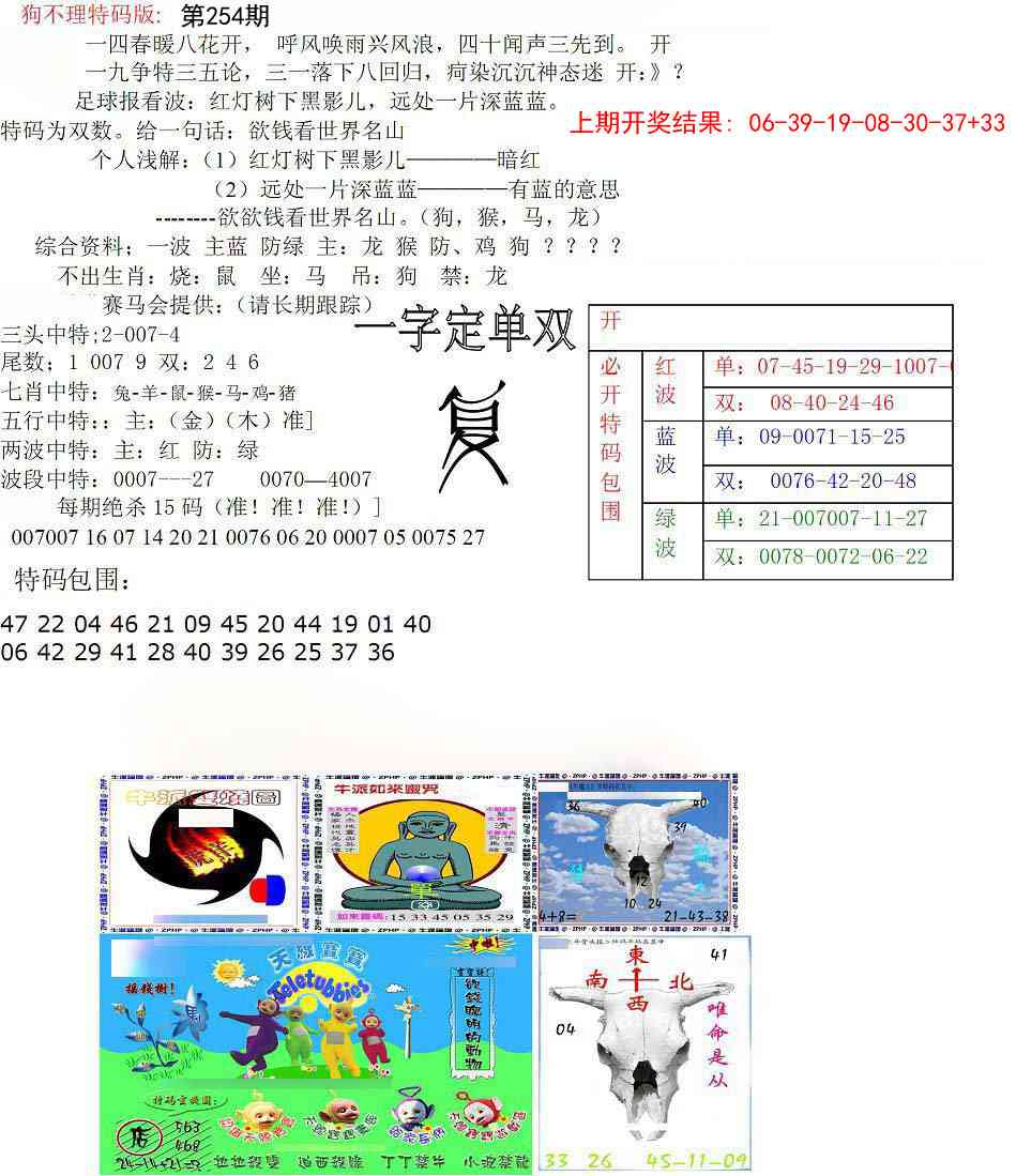 254期狗不理特码报[图]