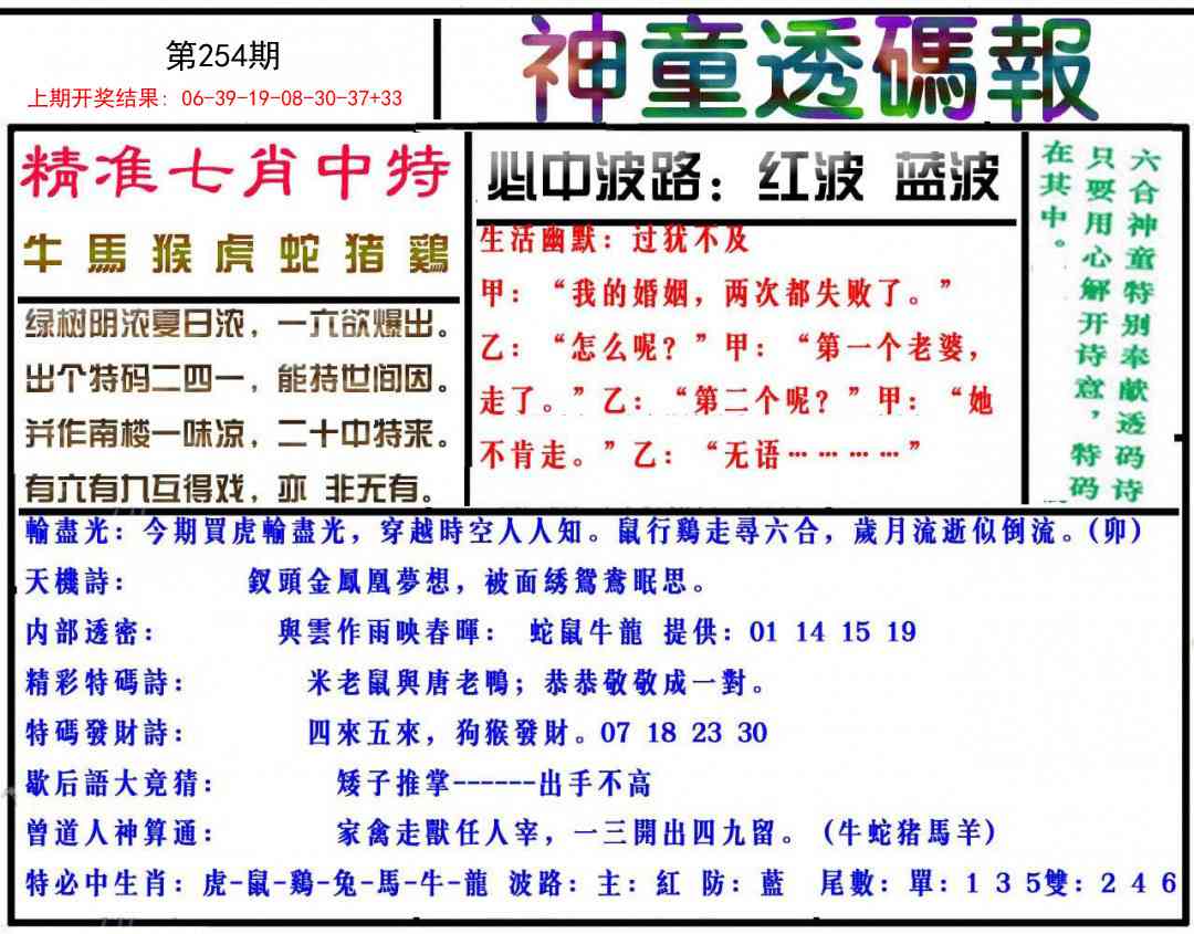 254期神童透码报[图]