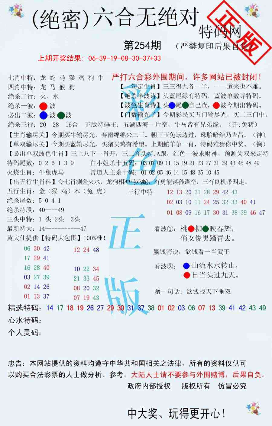 254期六合无绝对[图]