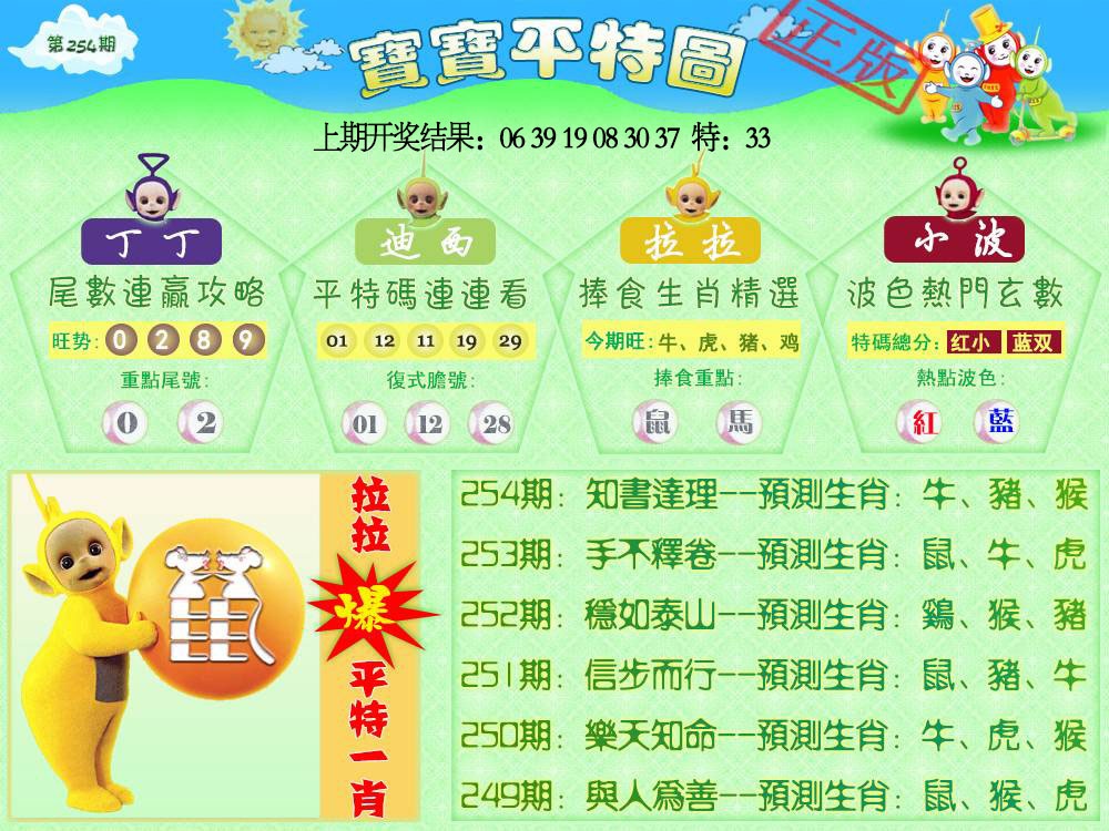 254期天线宝宝平特图[图]