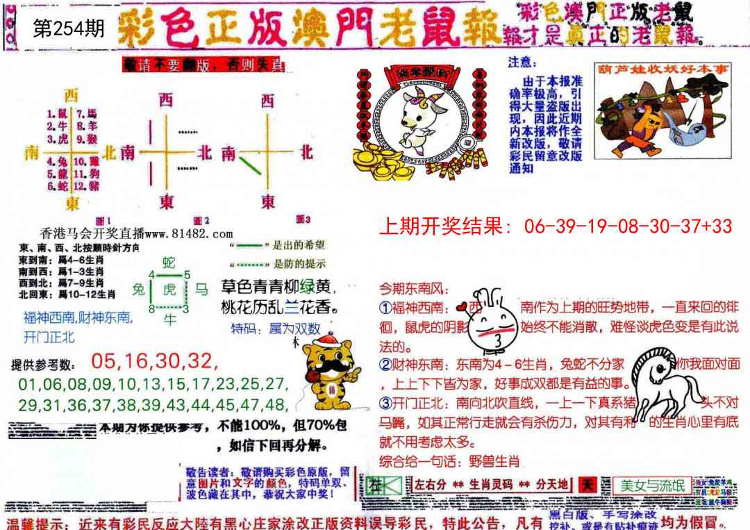 254期彩色正版澳门老鼠报[图]