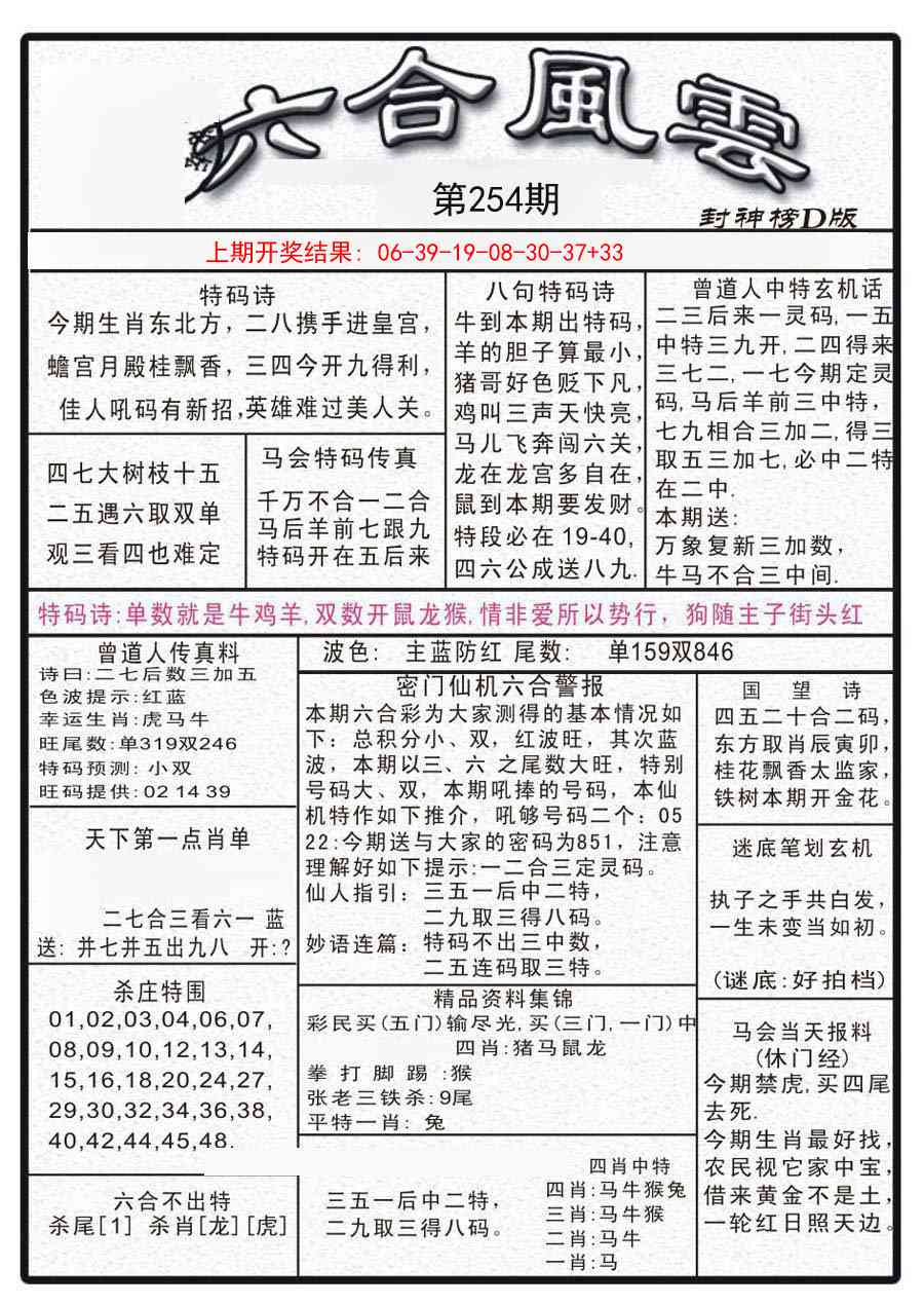 254期六合风云A[图]
