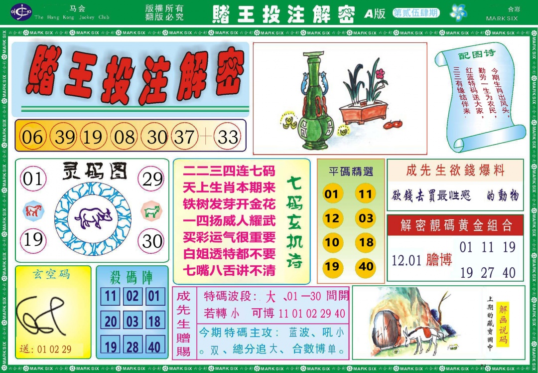 254期赌王投注解密[图]