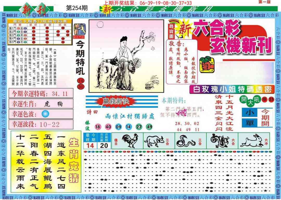 254期新六合彩特码新刊A[图]