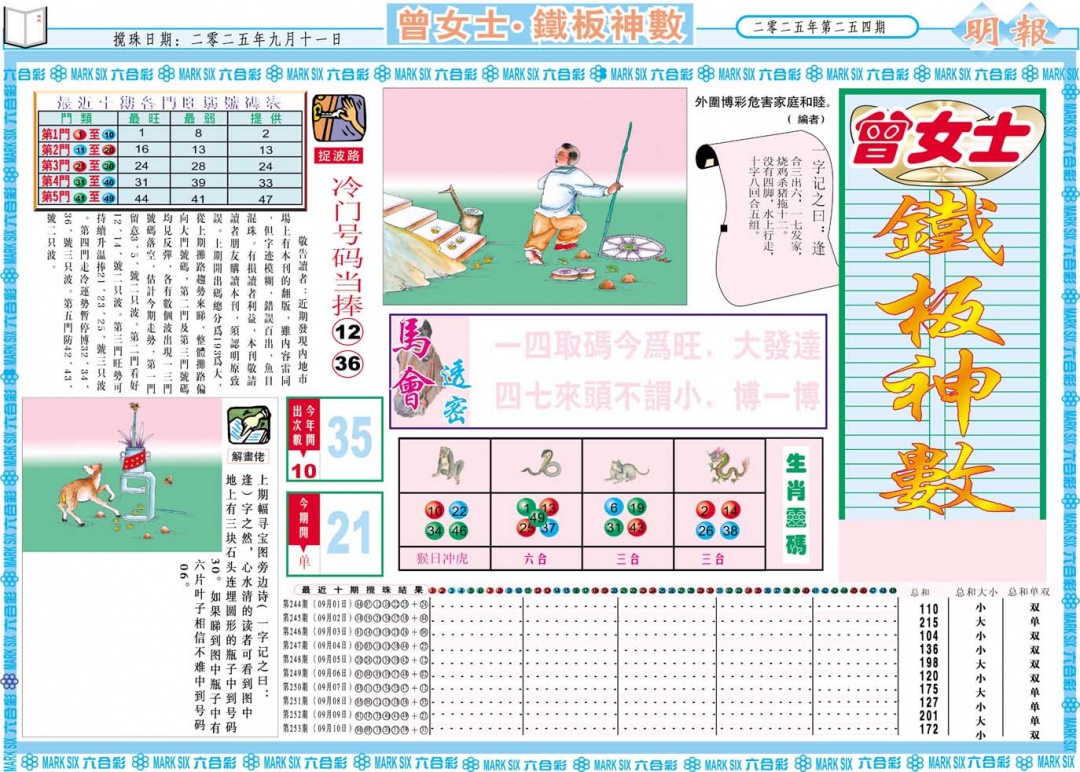 254期曾女士铁板神数A[图]