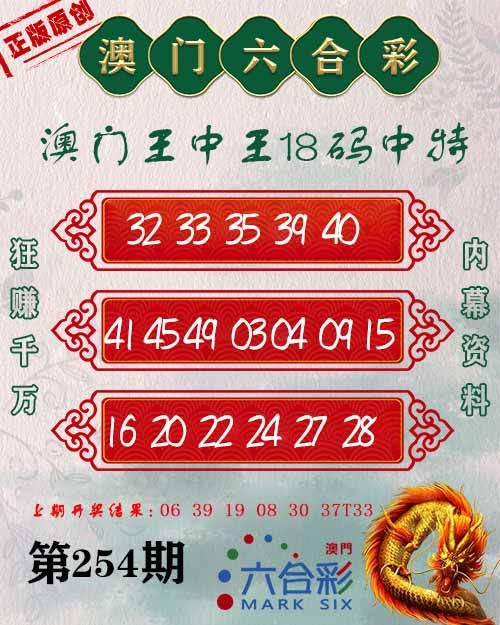 254期王中王18码[图]