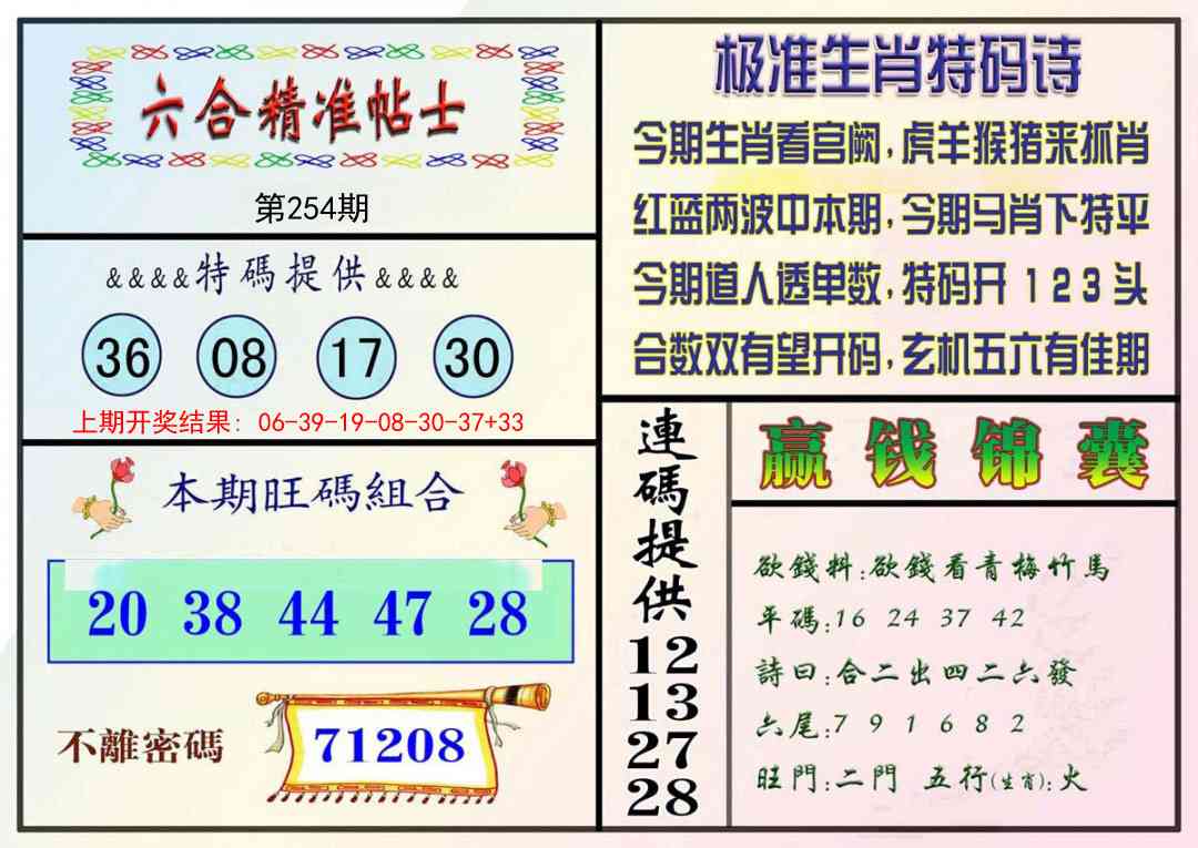 254期精准贴士[图]