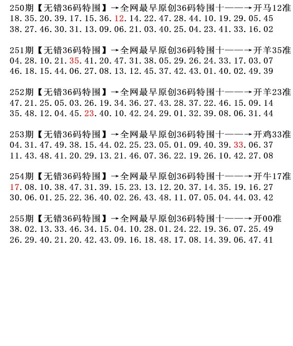 255期36码特围[图]