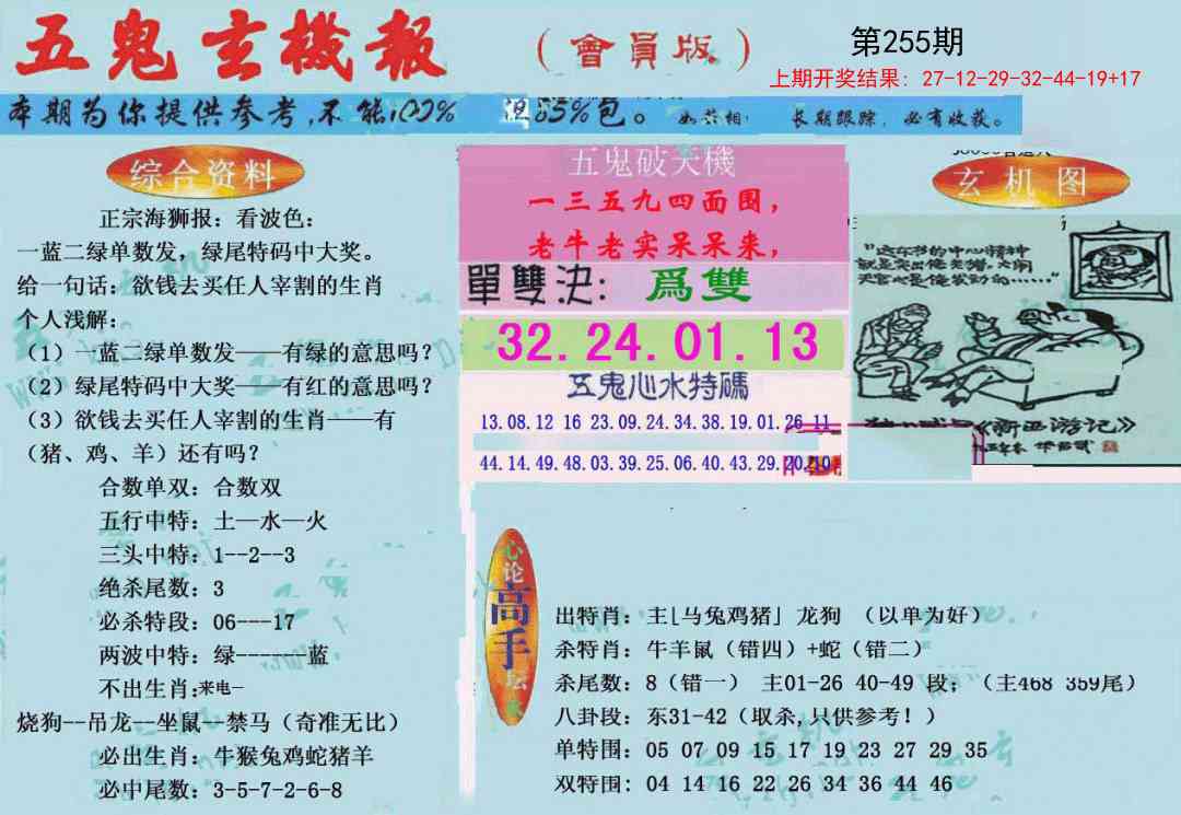 255期新五鬼玄机[图]