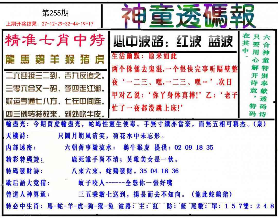 255期神童透码报[图]