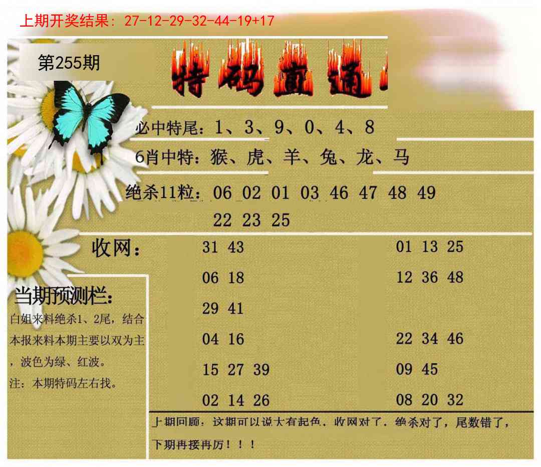 255期特码直通车[图]