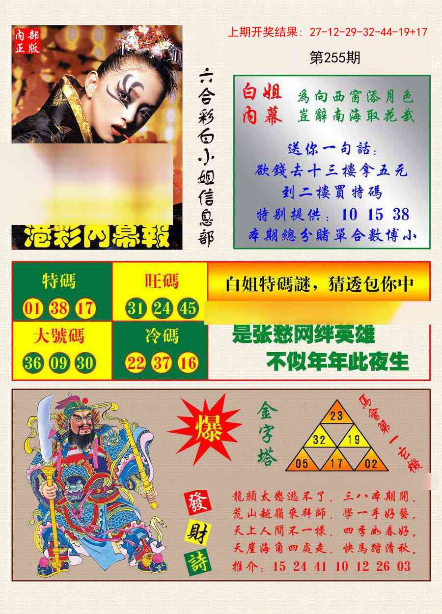 255期港彩内幕报[图]